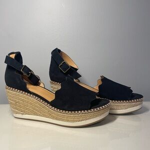 Black Espadrille Wedge Sandals